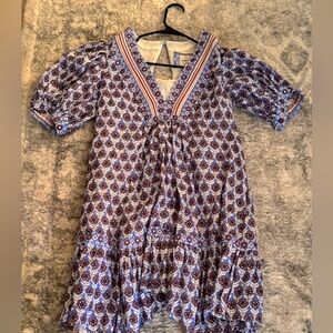 Maeve Blue and White Geometric Dress